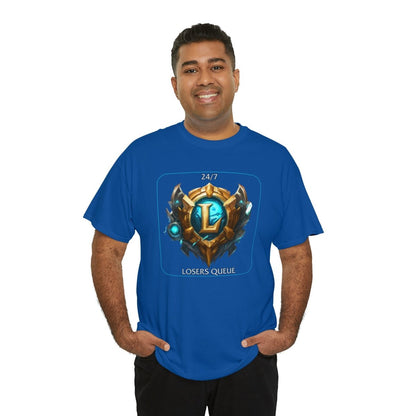 Goated Goods - League of Legends - 247 Losers Queue - Unisex T-shirt - Royal - S