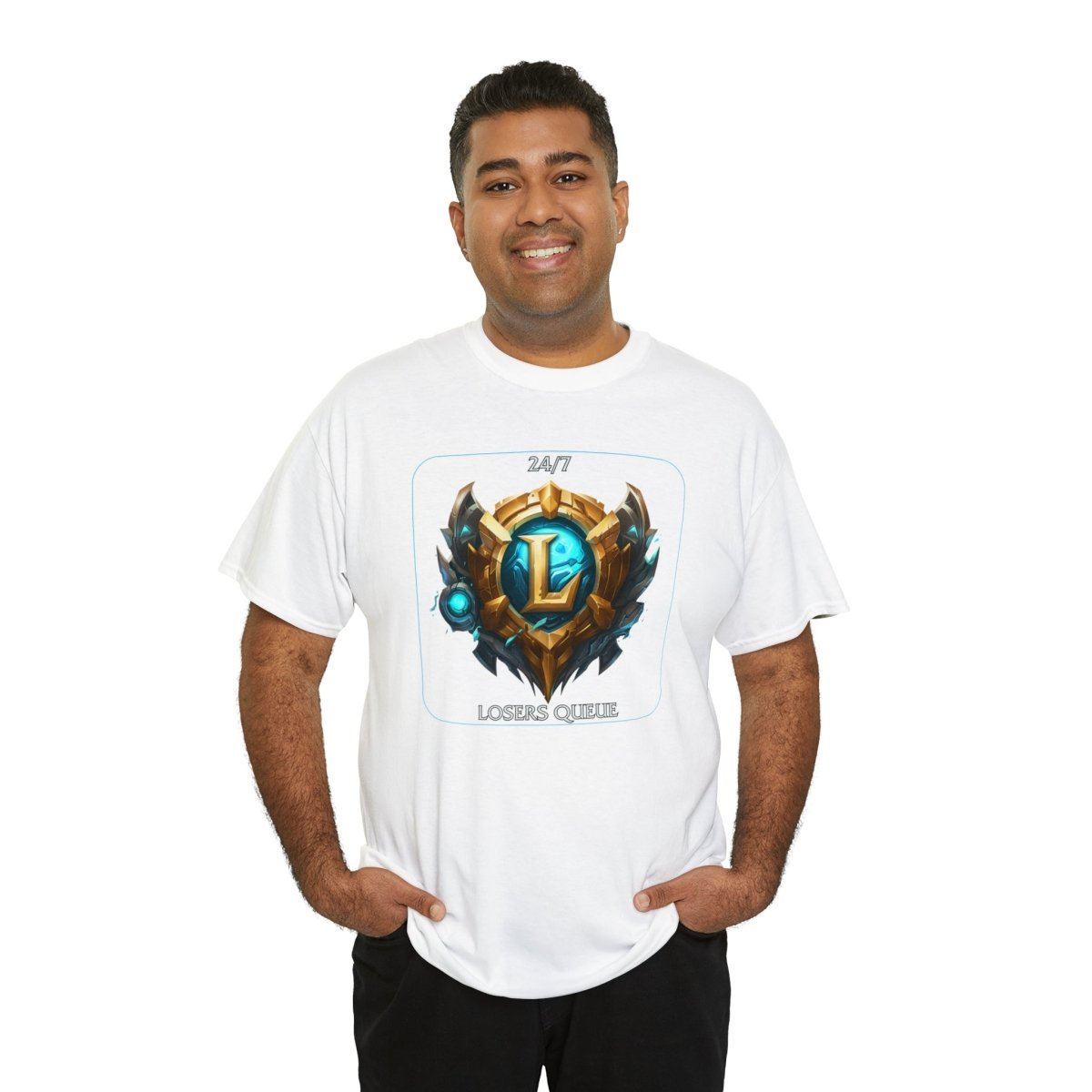 Goated Goods - League of Legends - 247 Losers Queue - Unisex T-shirt - White - S