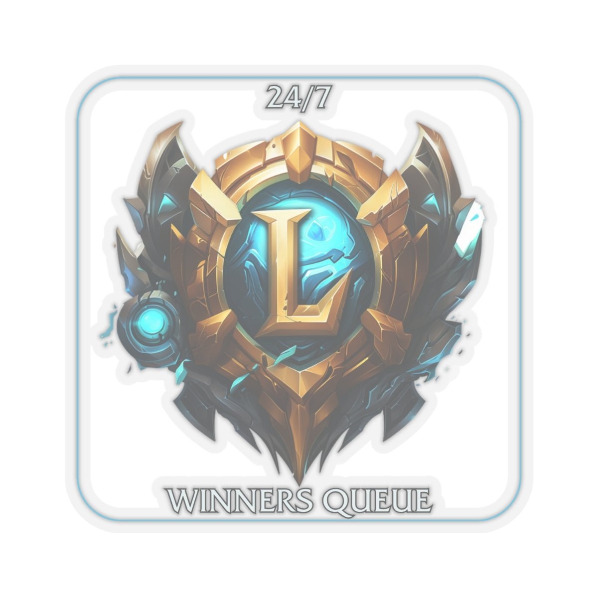 Goated Goods - League of Legends - 247 Winners Queue - Kiss-Cut Transparent Sticker - 4" × 4" - Transparent