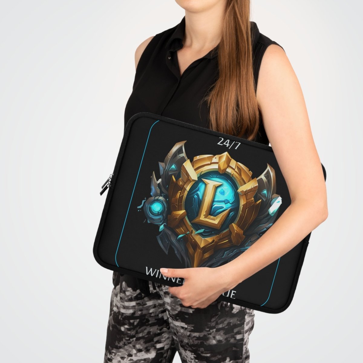 Goated Goods - League of Legends - 247 Winners Queue - Laptop Sleeve - Black - 17"