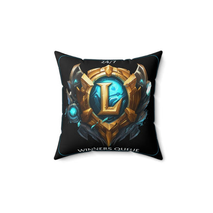 Goated Goods - League of Legends - 247 Winners Queue - Square Pillow - 14" × 14" -