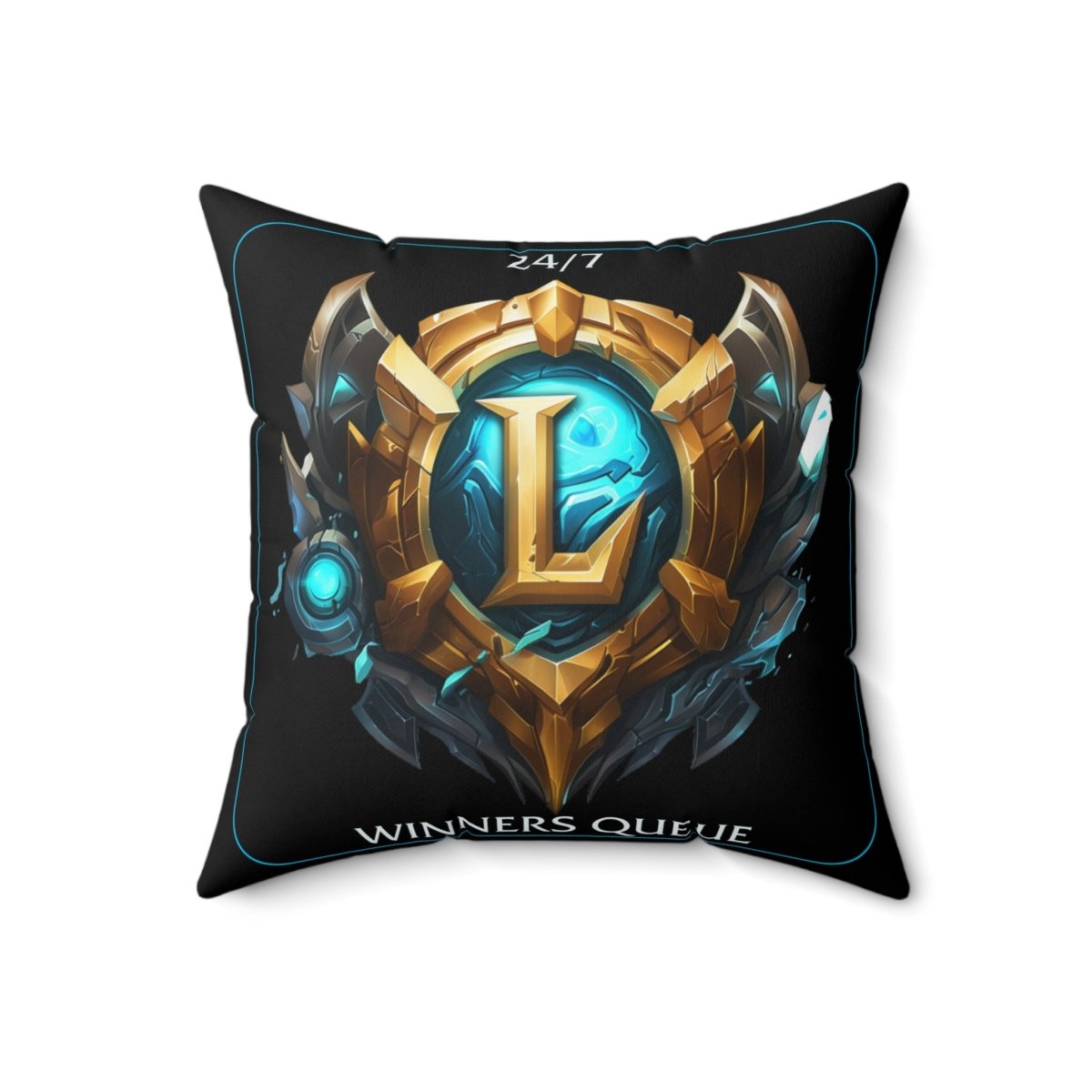 Goated Goods - League of Legends - 247 Winners Queue - Square Pillow - 18" × 18" -