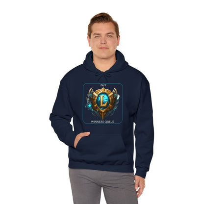 Goated Goods - League of Legends - 247 Winners Queue - Unisex Hoodie - Navy - S