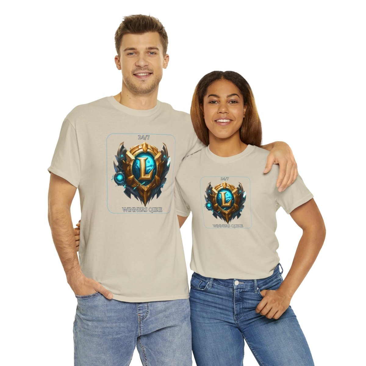 Goated Goods - League of Legends - 247 Winners Queue - Unisex T-shirt - Sand - S