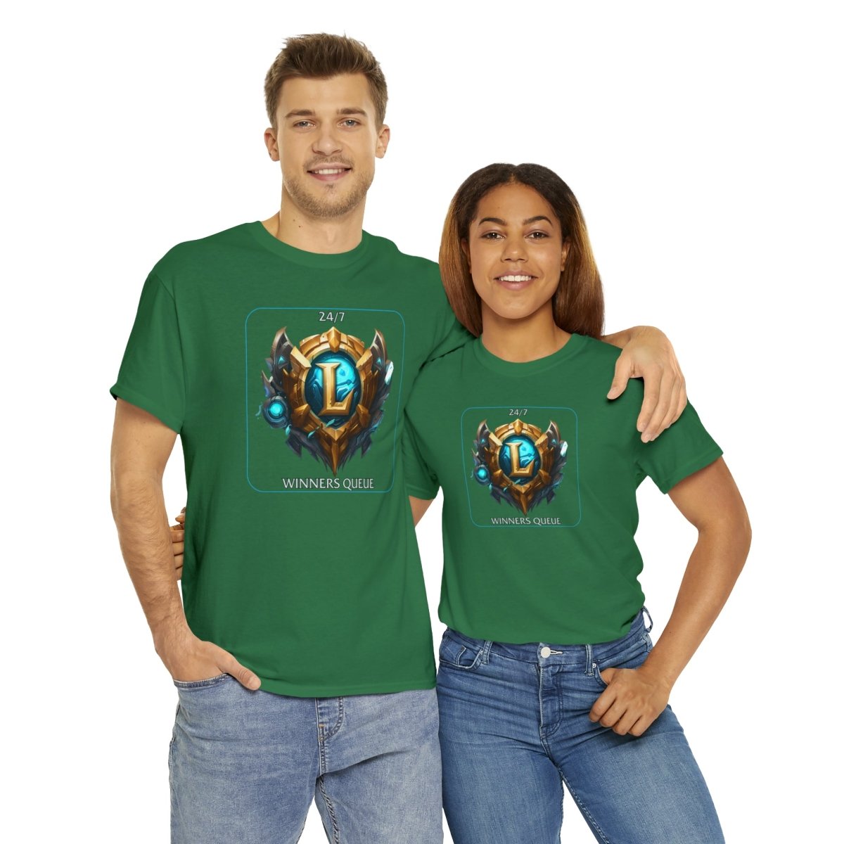 Goated Goods - League of Legends - 247 Winners Queue - Unisex T-shirt - Turf Green - S