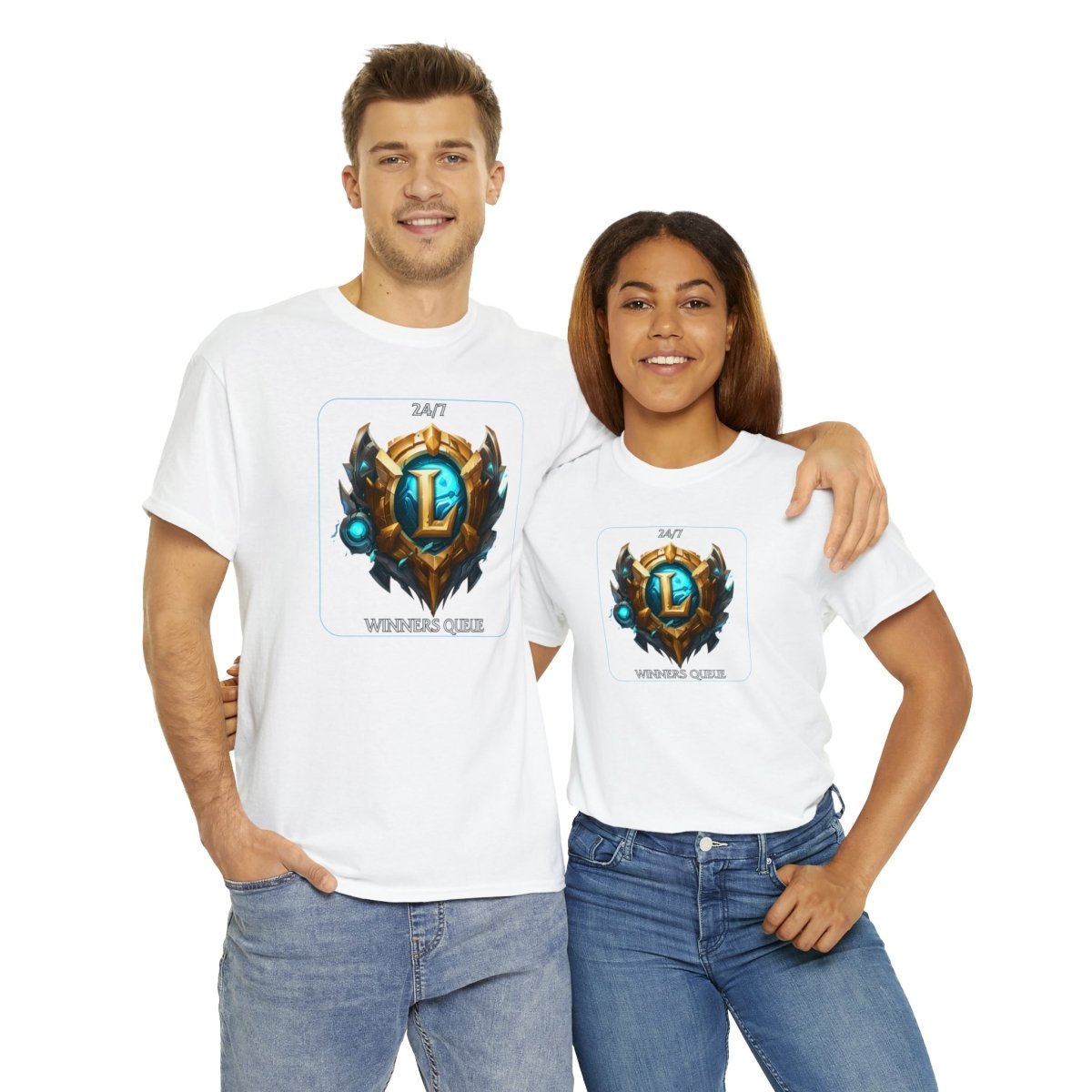 Goated Goods - League of Legends - 247 Winners Queue - Unisex T-shirt - White - S