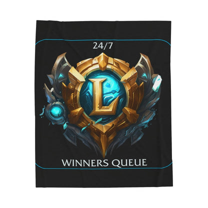 Goated Goods - League of Legends - 247 Winners Queue - Velveteen Plush Blanket - 30" × 40" -