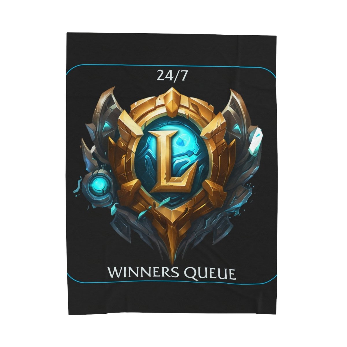 Goated Goods - League of Legends - 247 Winners Queue - Velveteen Plush Blanket - 60" × 80" -