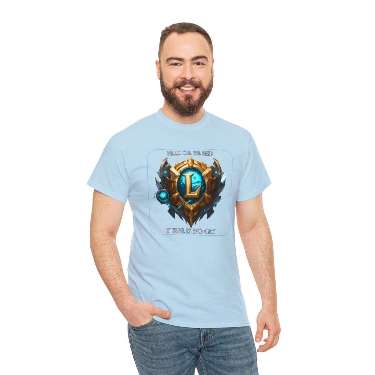 Goated Goods - League of Legends - Feed or be Fed - Unisex T-shirt - Light Blue - M