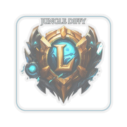 Goated Goods - League of Legends - Jungle Diffy - Kiss-Cut Transparent Sticker - 4" × 4" - Transparent