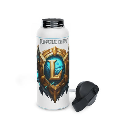 Goated Goods - League of Legends - Jungle Diffy - Stainless Steel Water Bottle, Standard Lid - 32oz - White