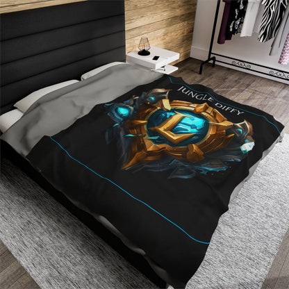 Goated Goods - League of Legends - Jungle Diffy - Velveteen Plush Blanket - 60" × 80" -