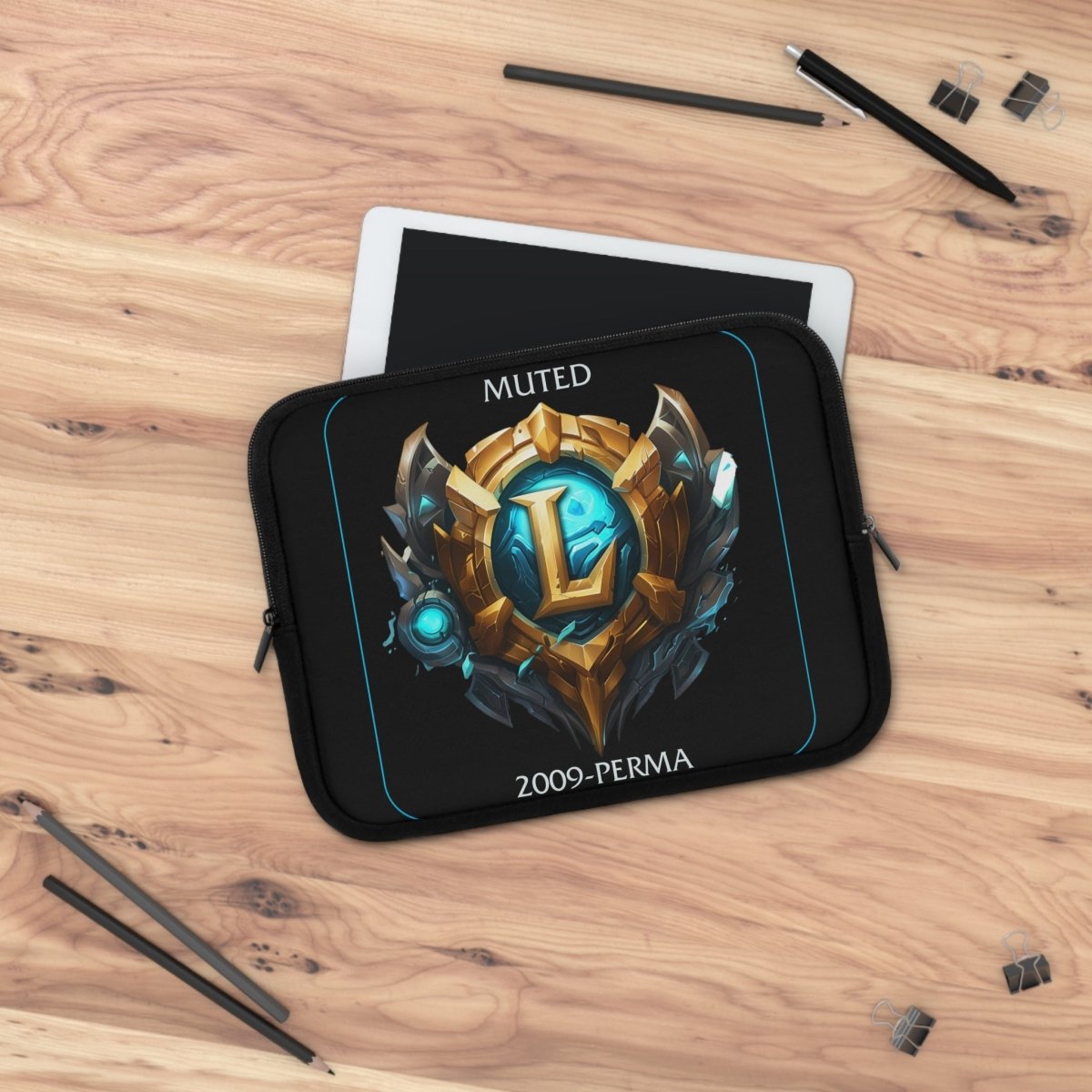 Goated Goods - League of Legends - Muted since 2009 - Laptop Sleeve - Black - 10"