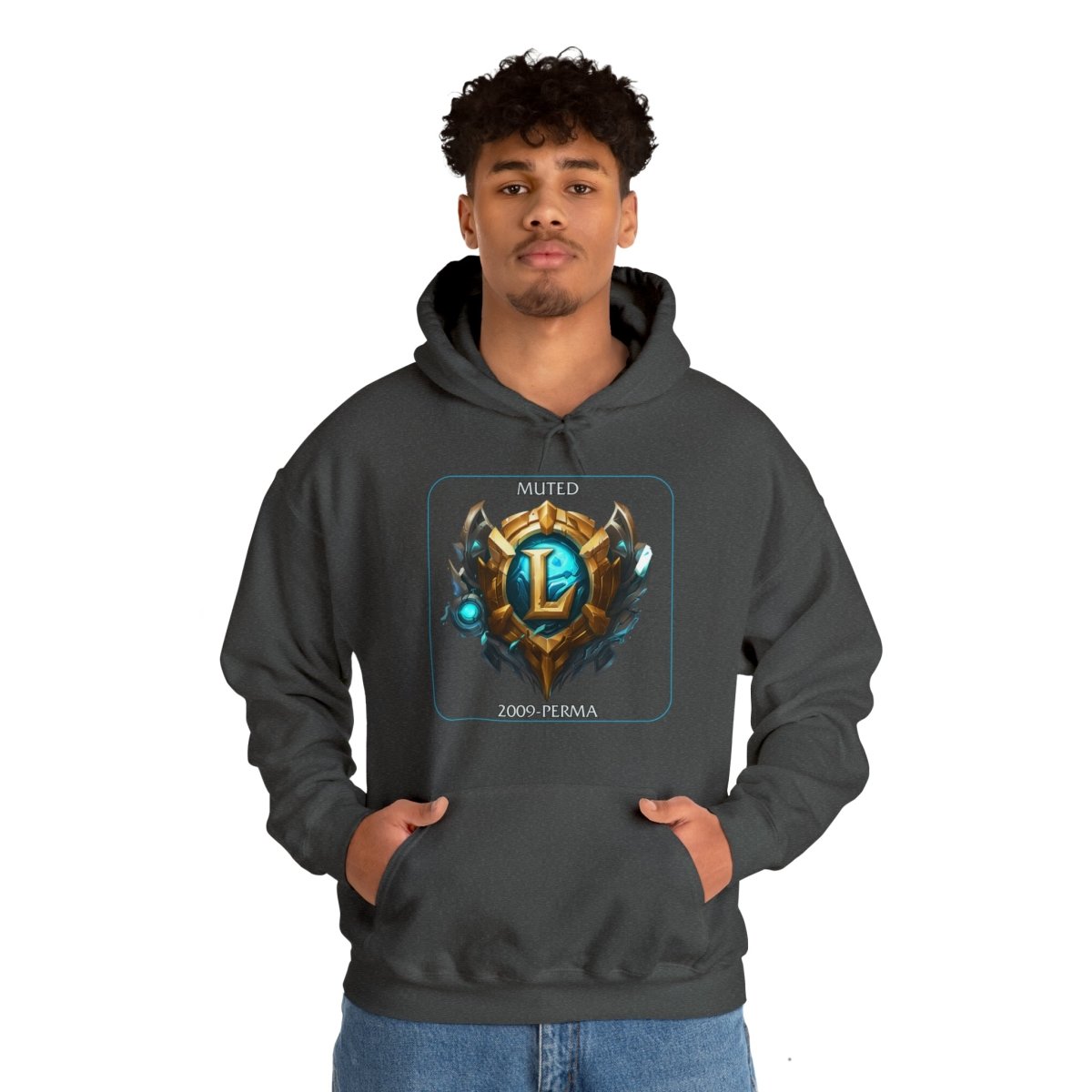 Goated Goods - League of Legends - Muted since 2009 - Unisex Hoodie - Dark Heather - S