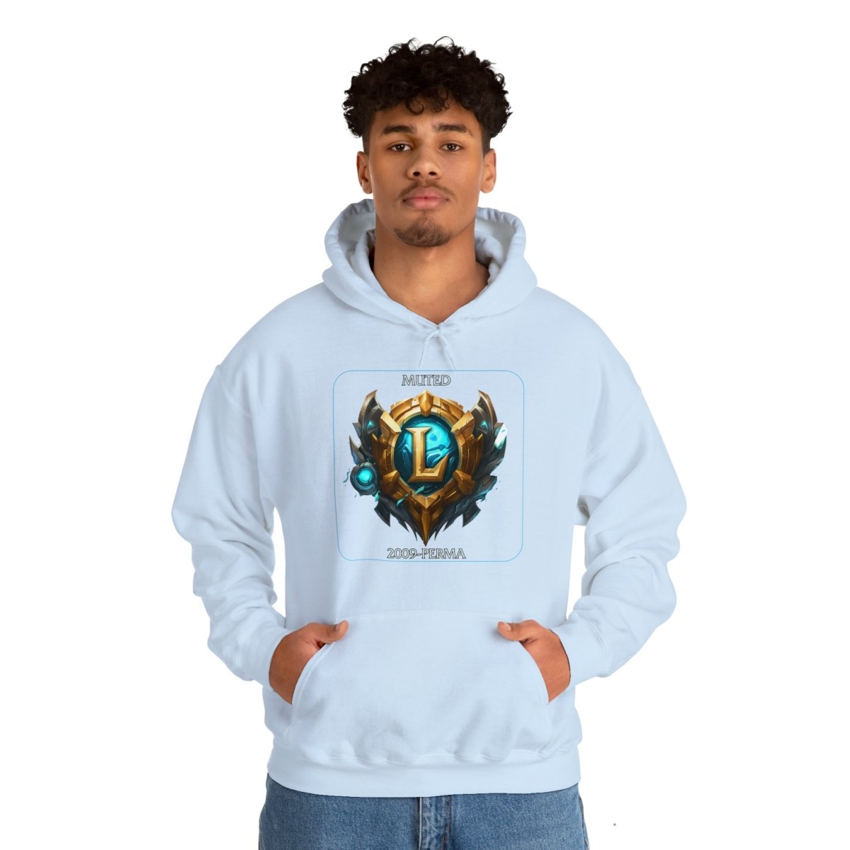 Goated Goods - League of Legends - Muted since 2009 - Unisex Hoodie - Light Blue - S