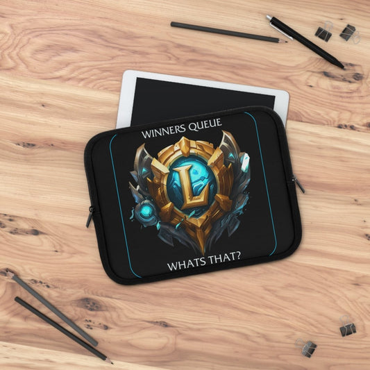 Goated Goods - League of Legends - Winners Queue What's That - Laptop Sleeve - Black - 10"