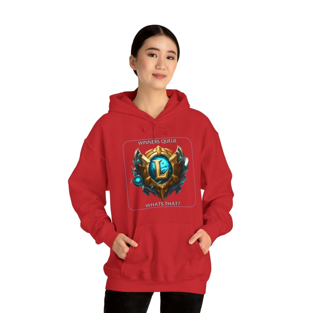 Goated Goods - League of Legends - Winners Queue What's That - Unisex Hoodie - Red - S