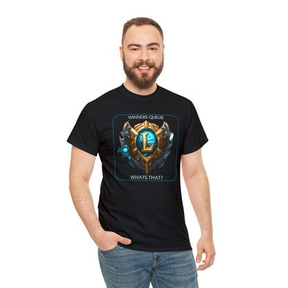 Goated Goods - League of Legends - Winners Queue What's That - Unisex T-shirt - Black - S