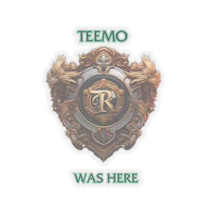 Goated Goods - Legends of Runeterra - Teemo was here - Kiss-Cut Transparent Sticker - 4" × 4" - Transparent