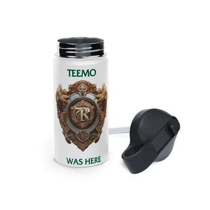 Goated Goods - Legends of Runeterra - Teemo was here - Stainless Steel Water Bottle, Standard Lid - 12oz - White