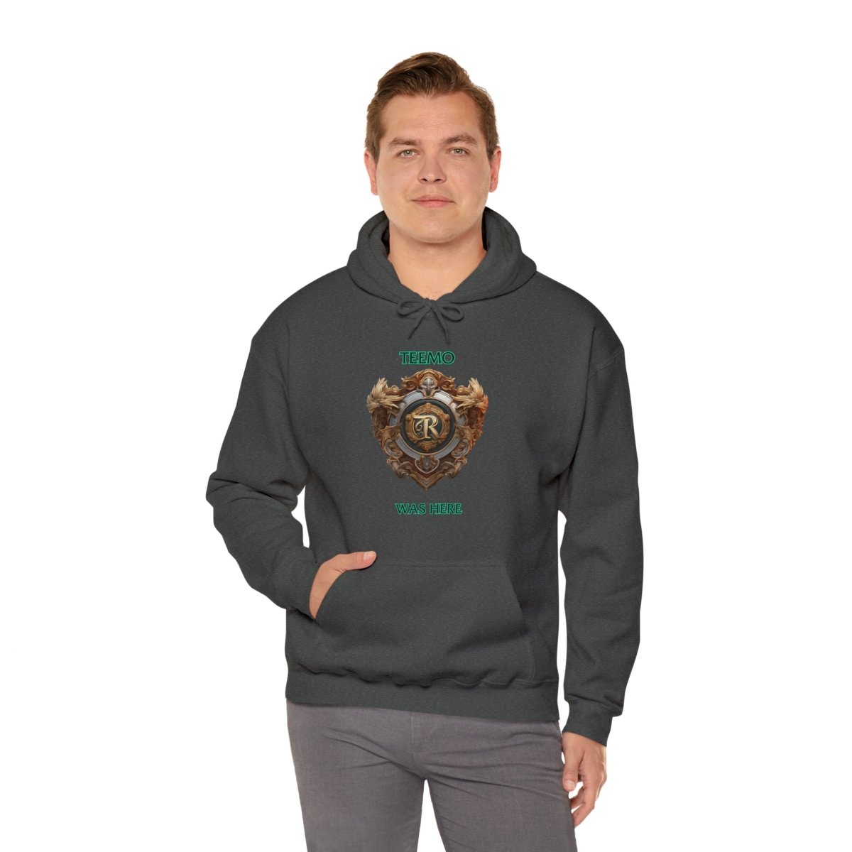 Goated Goods - Legends of Runeterra - Teemo was here - Unisex Hoodie - Dark Heather - M