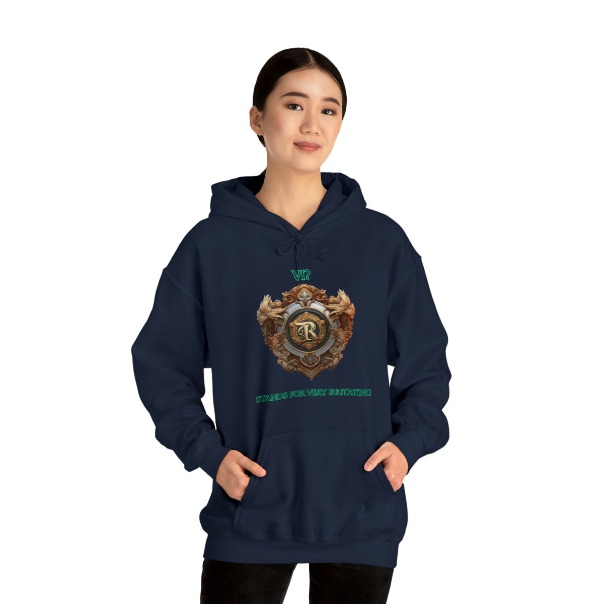 Goated Goods - Legends of Runeterra - Vi Stands for 'Very Irritating - Unisex Hoodie - Navy - S