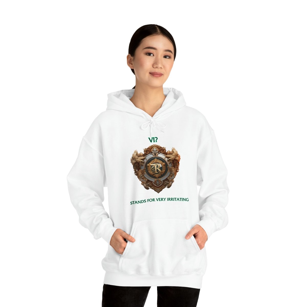 Goated Goods - Legends of Runeterra - Vi Stands for 'Very Irritating - Unisex Hoodie - White - 4XL