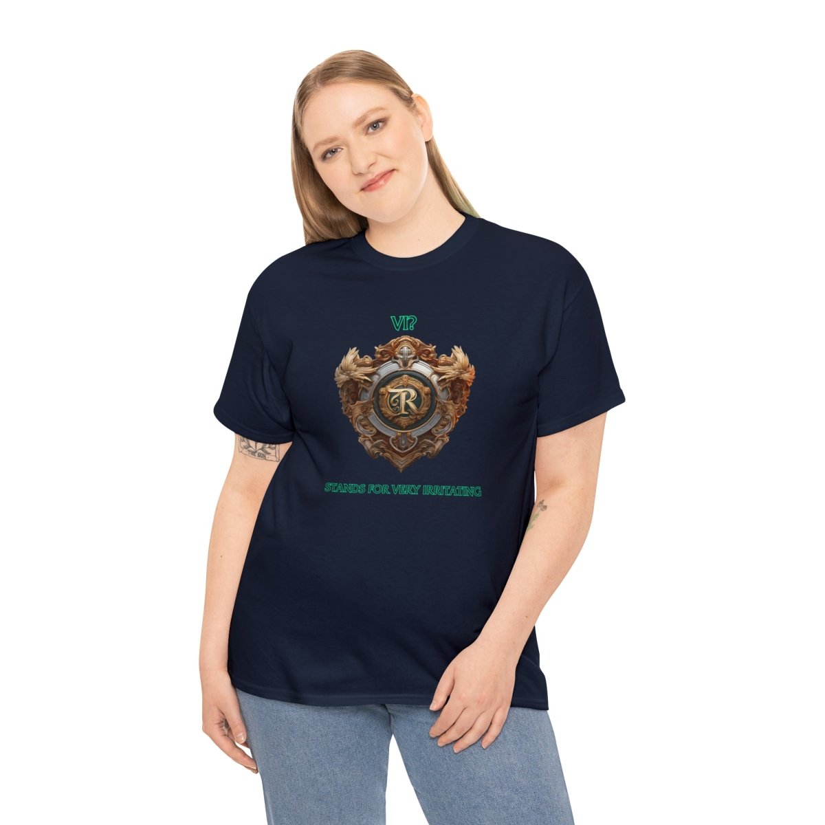 Goated Goods - Legends of Runeterra - Vi Stands for 'Very Irritating - Unisex T-shirt - Navy - S