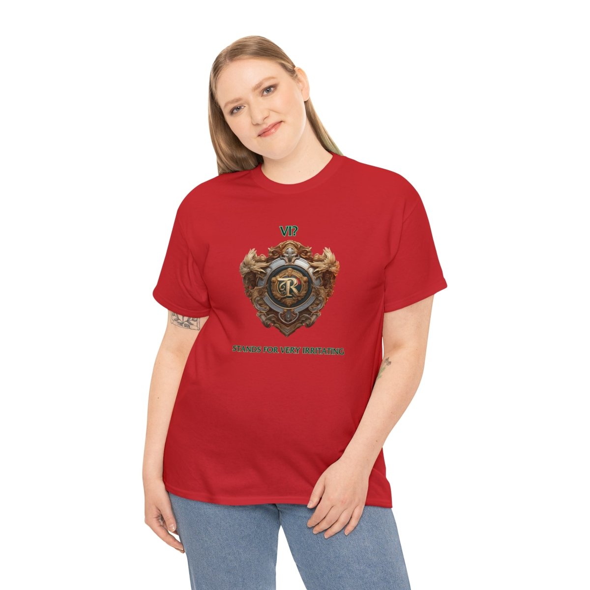 Goated Goods - Legends of Runeterra - Vi Stands for 'Very Irritating - Unisex T-shirt - Red - S