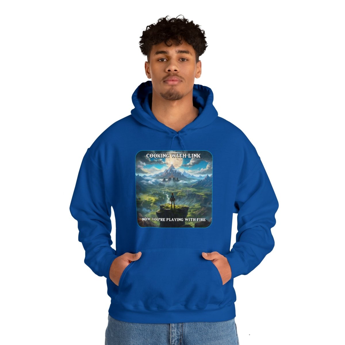 Goated Goods - Link - Cooking with Link, Now You're Playing with Fire - Unisex Hoodie - Royal - S