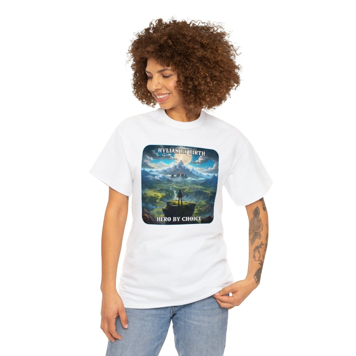 Goated Goods - Link - Hylian By Birth, Hero by choice - Unisex T-shirt - White - S