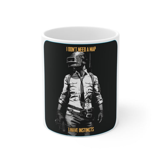 Goated Goods - PUBG - I Don't Need a Map, I Have Instincts - Coffee Mug - 11oz -