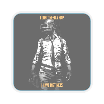 Goated Goods - PUBG - I Don't Need a Map, I Have Instincts - Kiss-Cut Transparent Sticker - 6" × 6" - Transparent