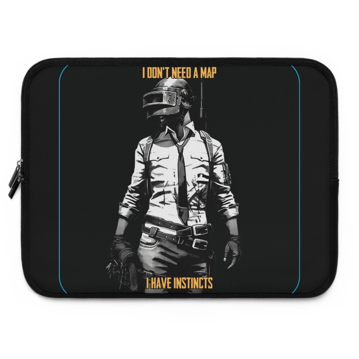 Goated Goods - PUBG - I Don't Need a Map, I Have Instincts - Laptop Sleeve - Black - 15"