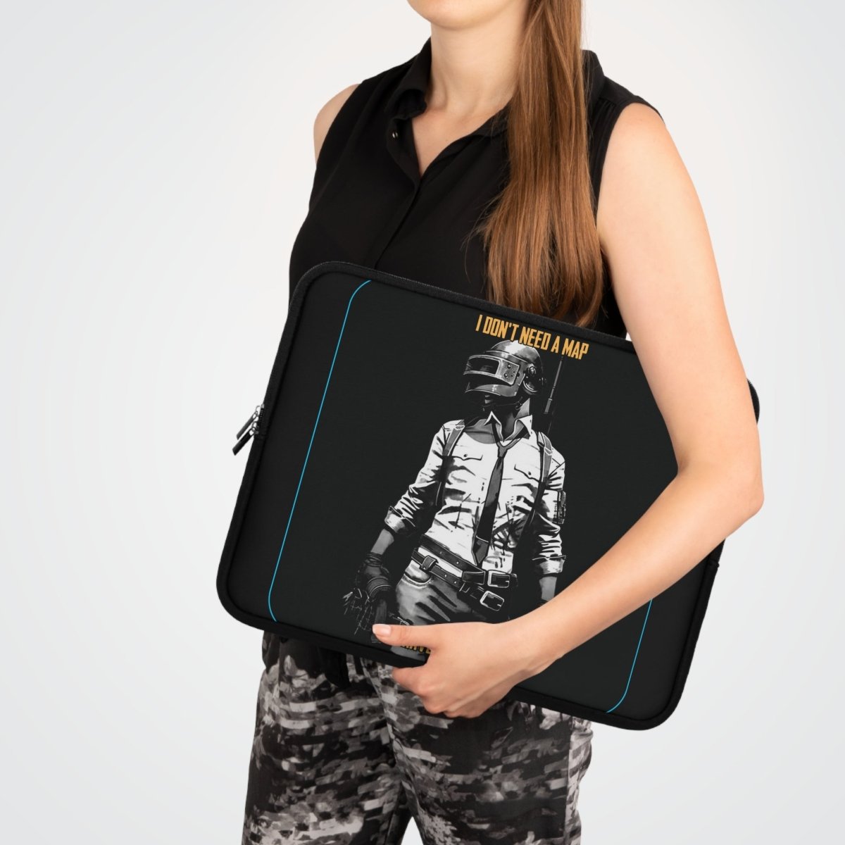 Goated Goods - PUBG - I Don't Need a Map, I Have Instincts - Laptop Sleeve - Black - 17"