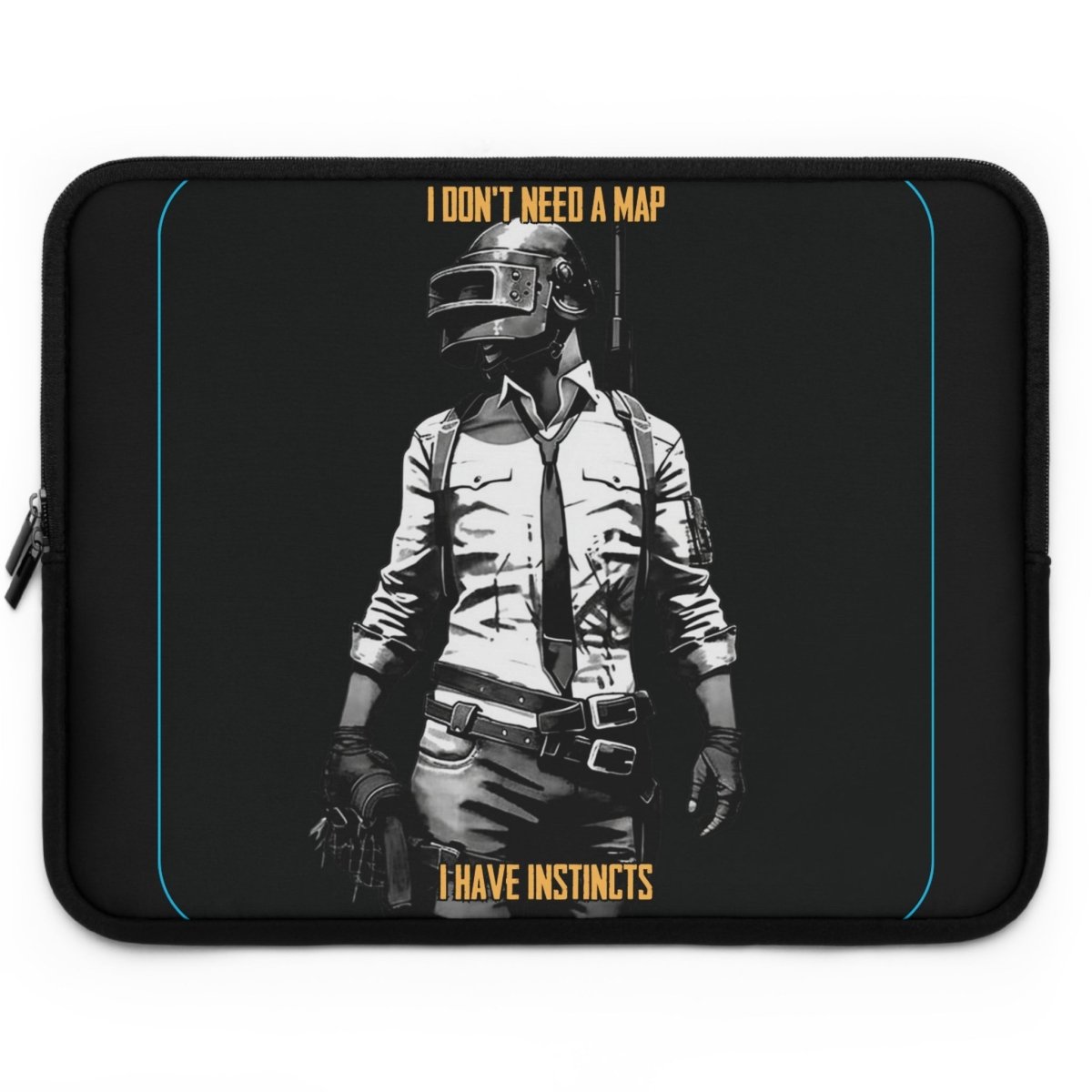 Goated Goods - PUBG - I Don't Need a Map, I Have Instincts - Laptop Sleeve - Black - 17"