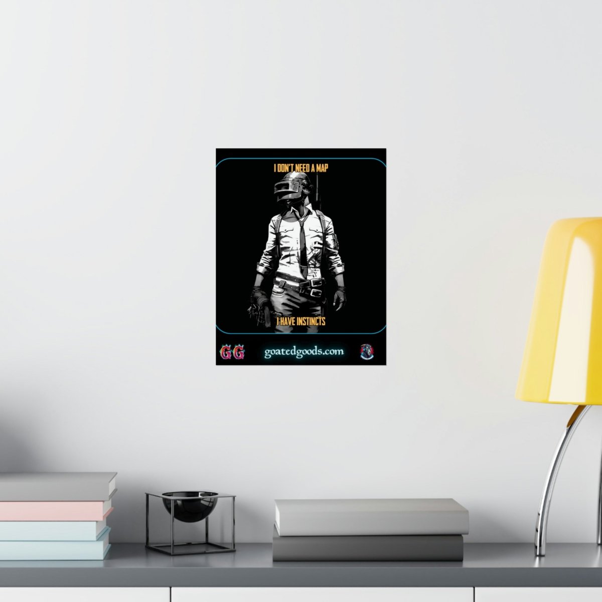 Goated Goods - PUBG - I Don't Need a Map, I Have Instincts - Matte Vertical Poster - 11″ x 14″ - Matte