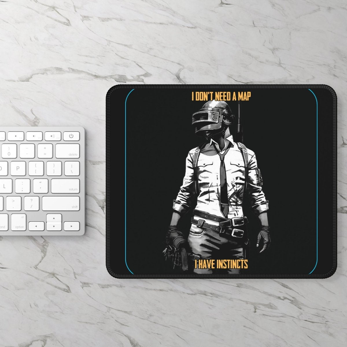 Goated Goods - PUBG - I Don't Need a Map, I Have Instincts - Mouse Pad - Rectangle - 9" × 7"