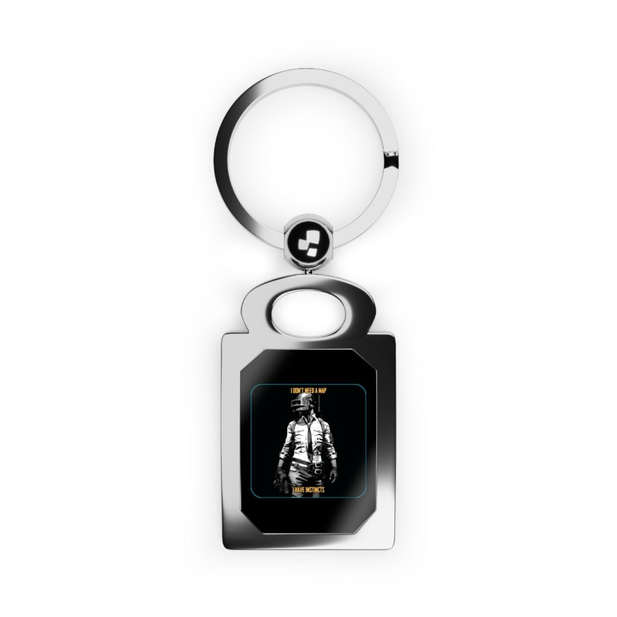 Goated Goods - PUBG - I Don't Need a Map, I Have Instincts - Silver Keyring - One size - Glossy