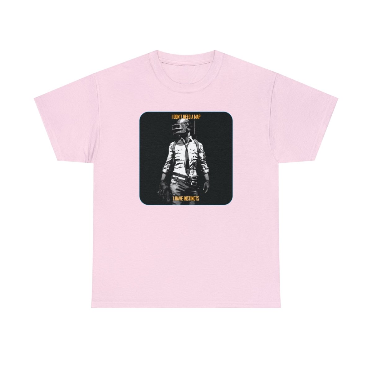 Goated Goods - PUBG - I Don't Need a Map, I Have Instincts - T-shirt - Light Pink - S