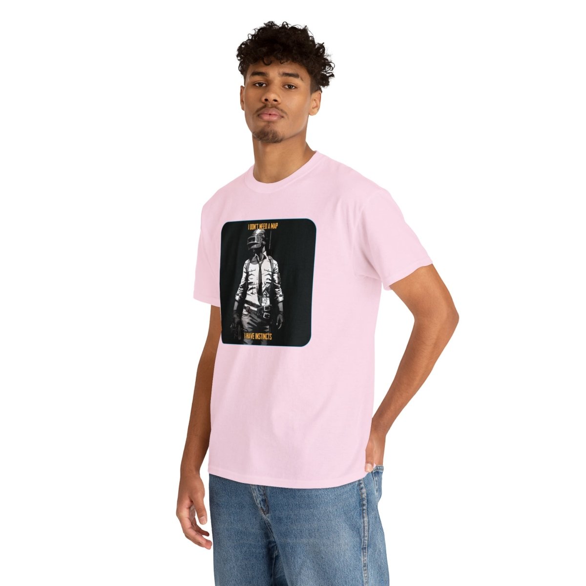 Goated Goods - PUBG - I Don't Need a Map, I Have Instincts - T-shirt - Light Pink - S