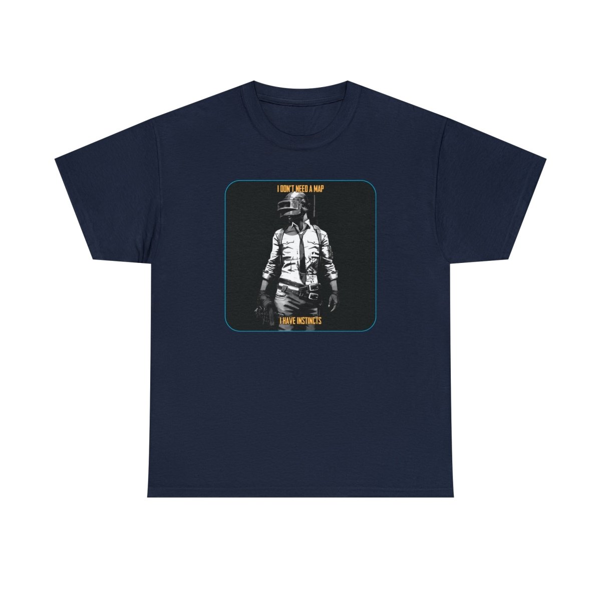 Goated Goods - PUBG - I Don't Need a Map, I Have Instincts - T-shirt - Navy - S