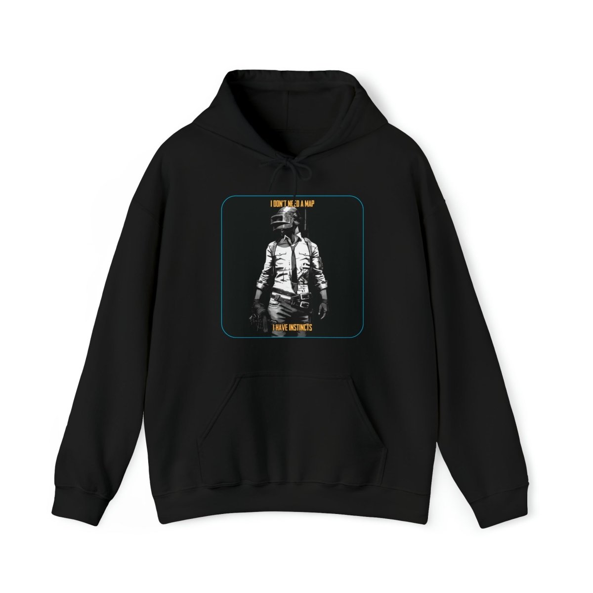 Goated Goods - PUBG - I Don't Need a Map, I Have Instincts - Unisex Hoodie - Black - S