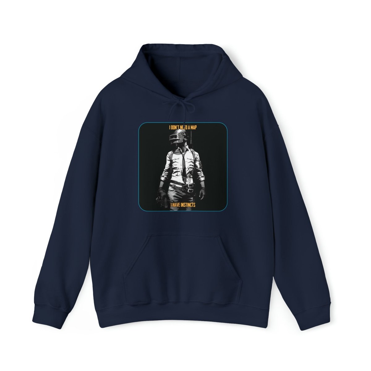 Goated Goods - PUBG - I Don't Need a Map, I Have Instincts - Unisex Hoodie - Navy - S