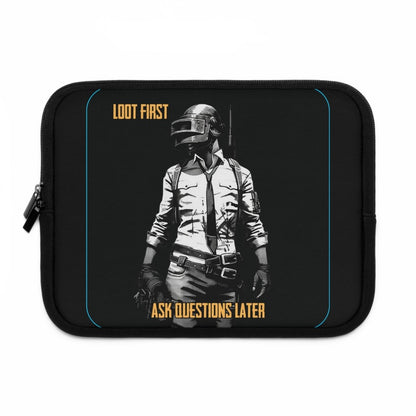 Goated Goods - PUBG - Loot First, Questions Later - Laptop Sleeve - Black - 10"