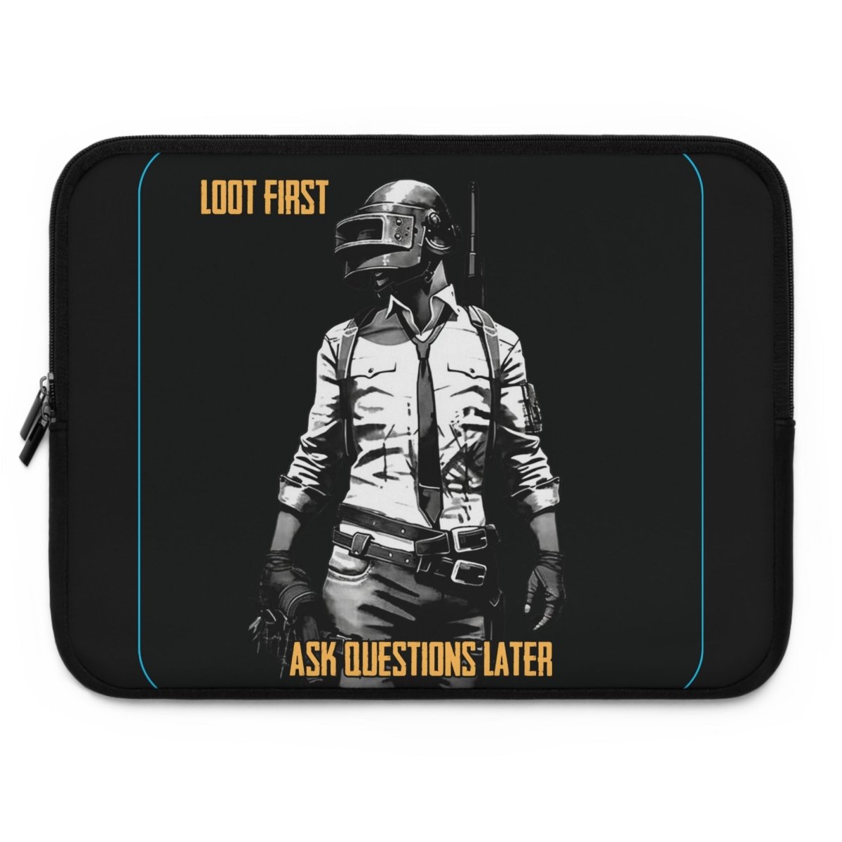 Goated Goods - PUBG - Loot First, Questions Later - Laptop Sleeve - Black - 15"