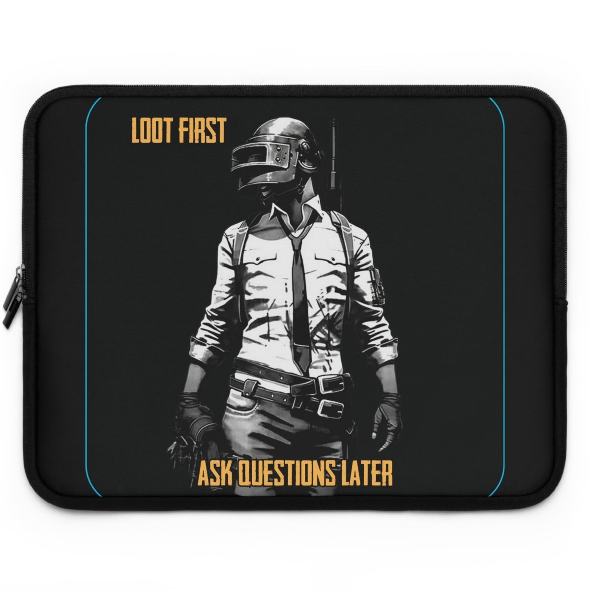 Goated Goods - PUBG - Loot First, Questions Later - Laptop Sleeve - Black - 17"