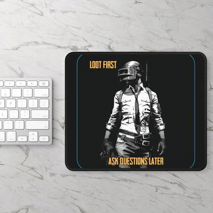 Goated Goods - PUBG - Loot First, Questions Later - Mouse Pad - Rectangle - 9" × 7"