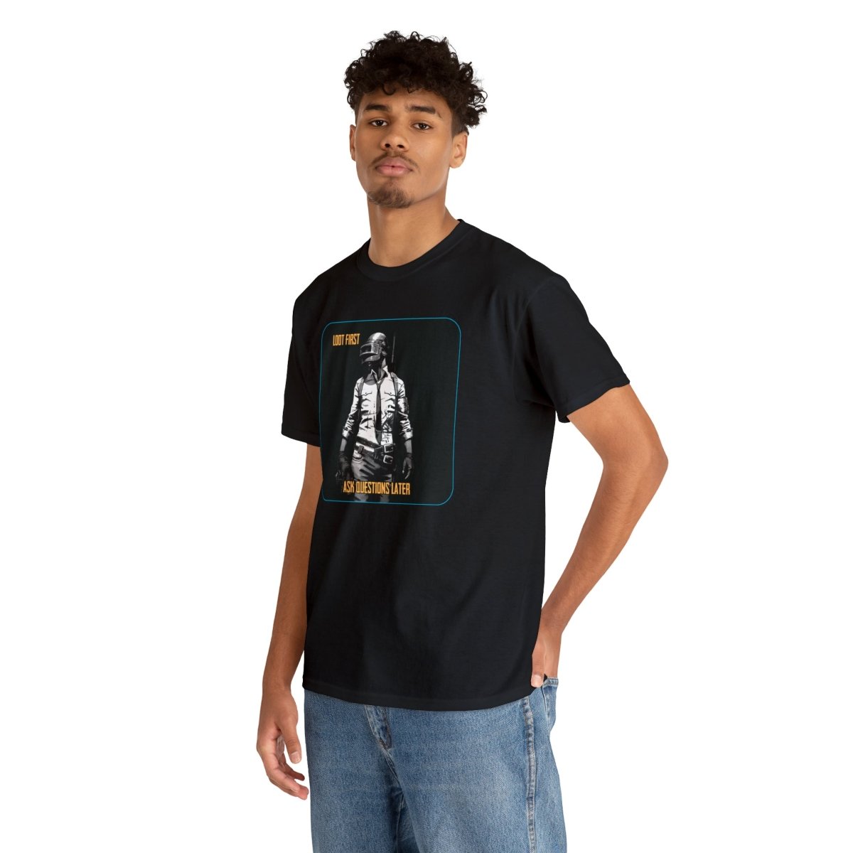 Goated Goods - PUBG - Loot First, Questions Later - T-shirt - Black - S