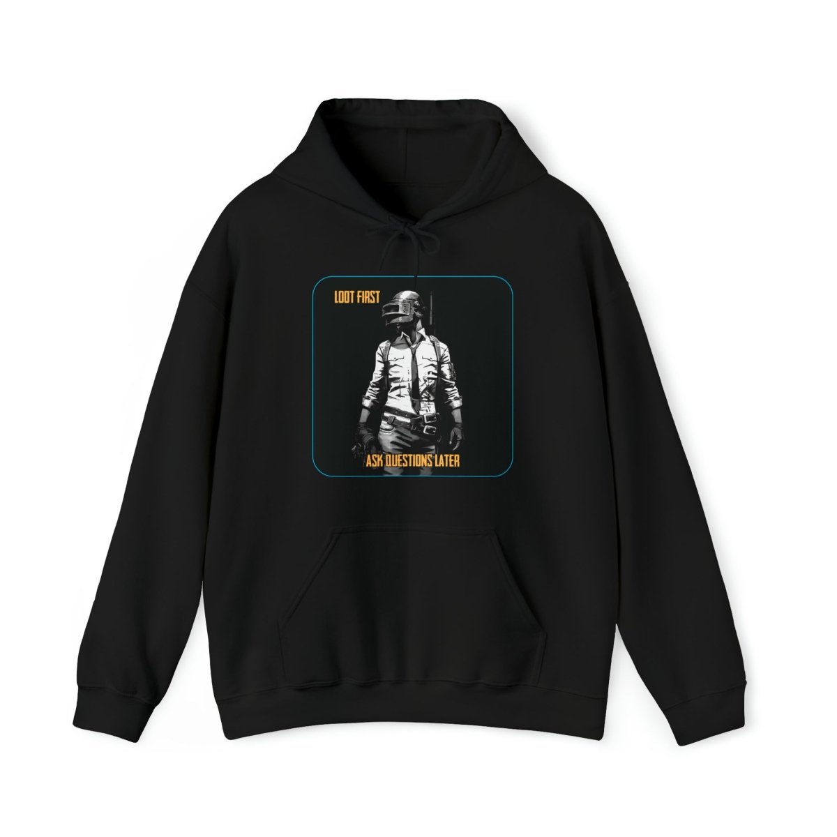 Goated Goods - PUBG - Loot First, Questions Later - Unisex Hoodie - Black - S